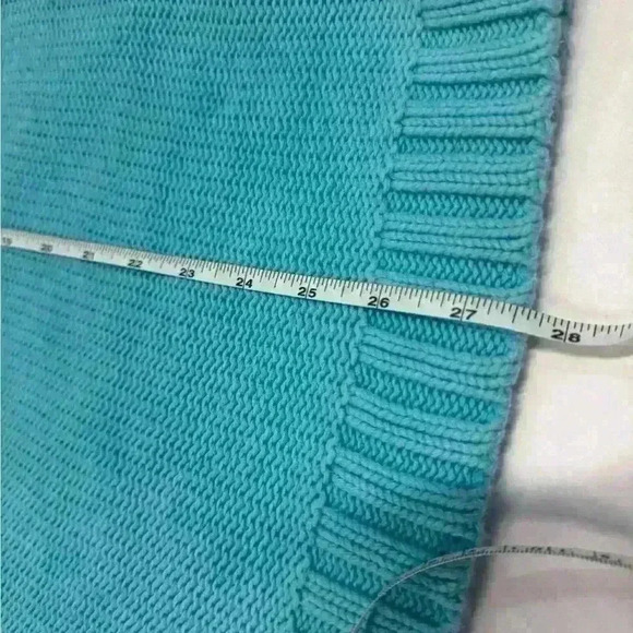 Lane Bryant turquoise blue v neck cotton sweater size 14 / 16 long sleeve knit - Picture 6 of 10